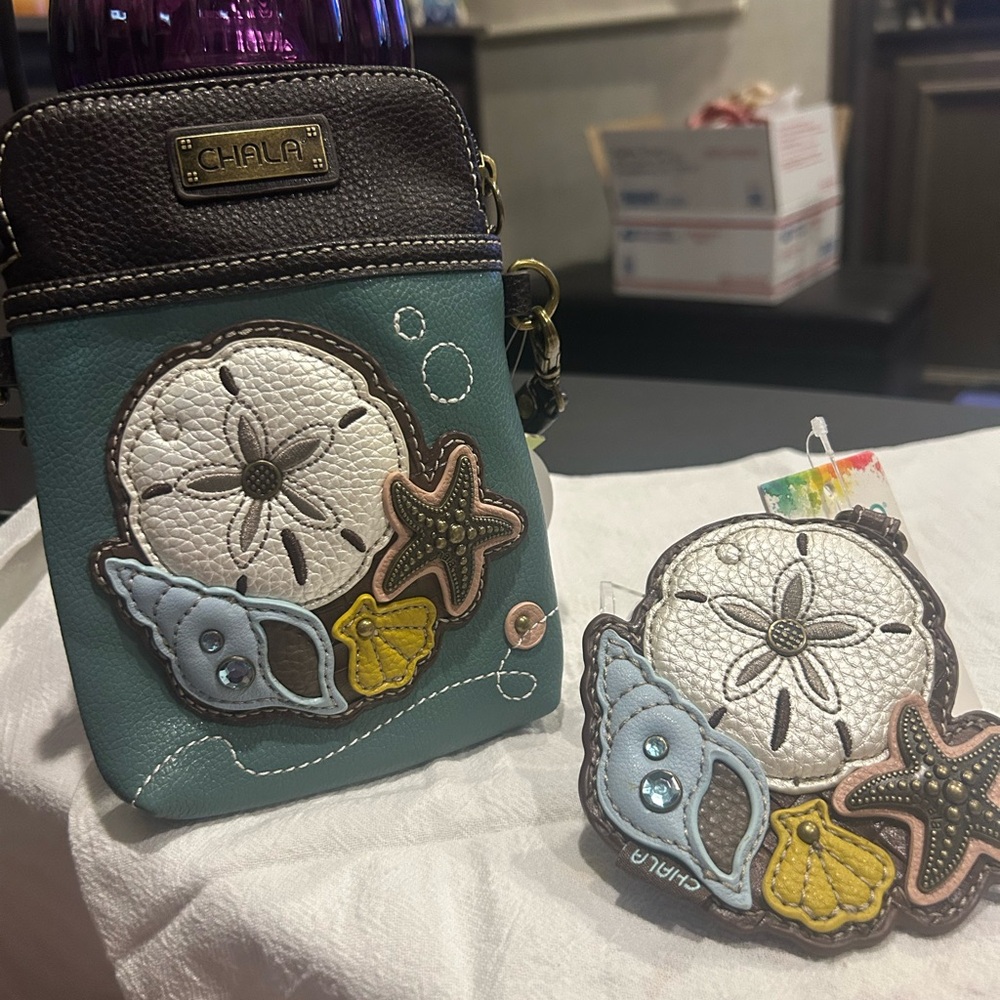 Chala Sea Life Crossbody Bag and keychain coin purse